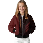 washington commanders triple side stripes burgundy black bomber jacket best selling
