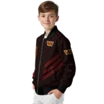 washington commanders triple side stripes burgundy black bomber jacket best selling